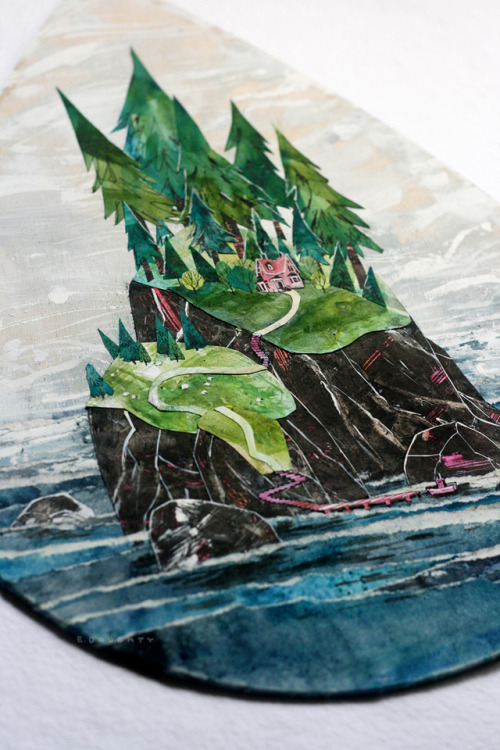 Sea Stack House / For “April Showers” show at Statix in Seattle. Watercolor, ink, p