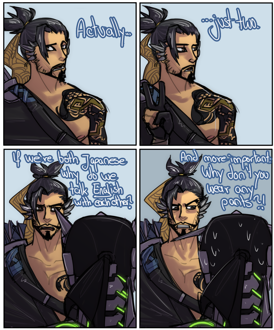 goingloco:  Like I’m not complaining but Genji is so damn naked. Also true brothers