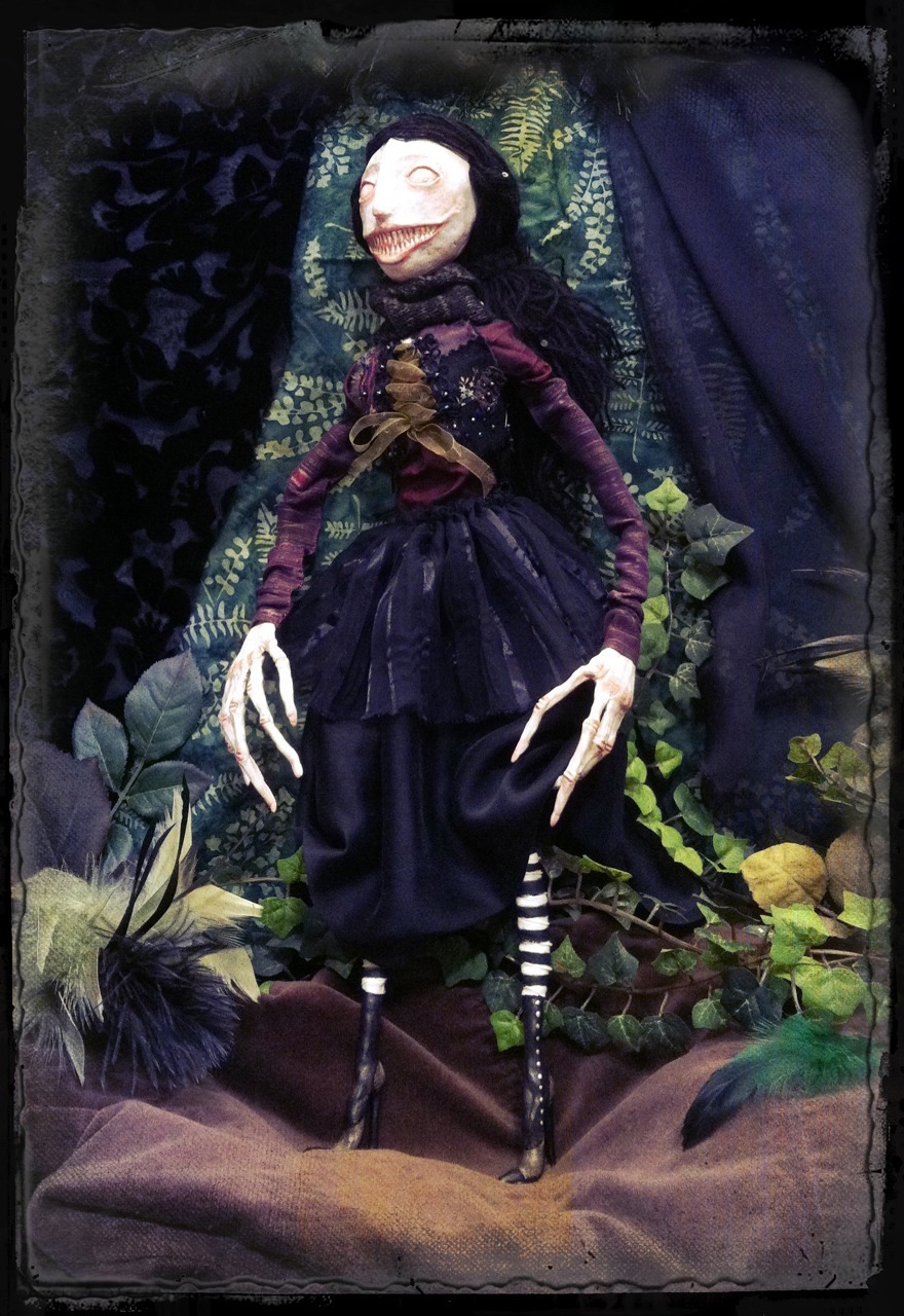 veiledvisage:  Aside from the little felt hat I am making, she is done for now! 