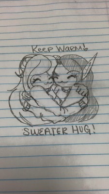 kittyklawzrandomdoodles:  Sweater hugs are