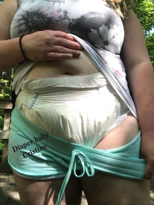 diaperbabycristine: Wore my new shorts on a walk on the trail.