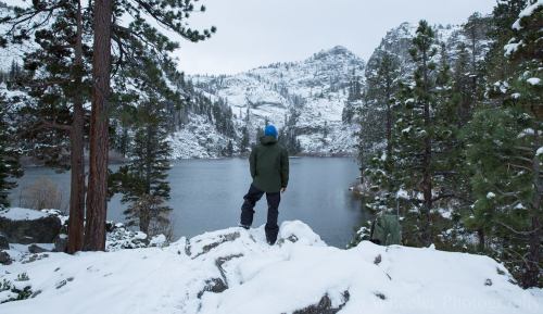 hiking in the snow