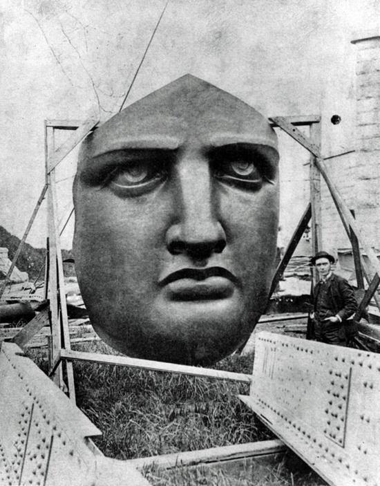 lapetitecole:  The Statue of Liberty’s face before it was installed. 1886