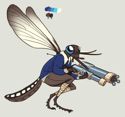 Jay Eaton / Mosquito lady with a net gun. She's gonna catch