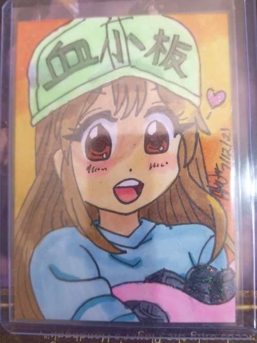 New to the shop, hand drawn Platelet (Kesshōban) from Cells at Work! :D Please enjoy - and thank you