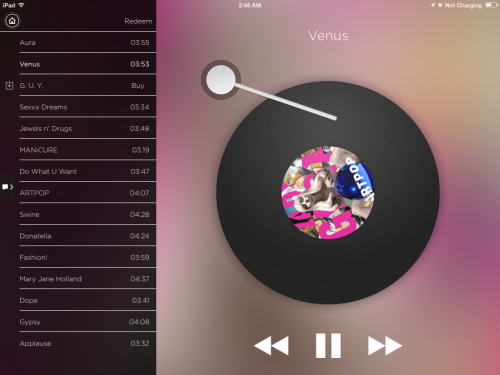 ladyxgaga:  A look inside the ARTPOP app, which is now available for Apple and Android devices.