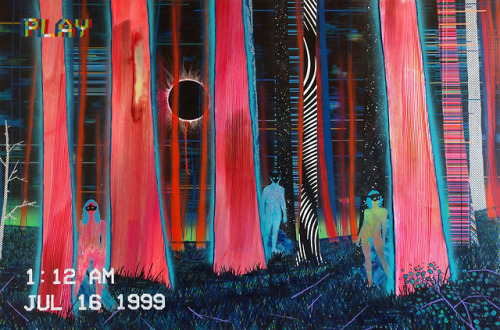 “Untitled VHS Still (Proof of that Time We Discovered An Eyes Wide Shut Party in the Glitch Woods)”A