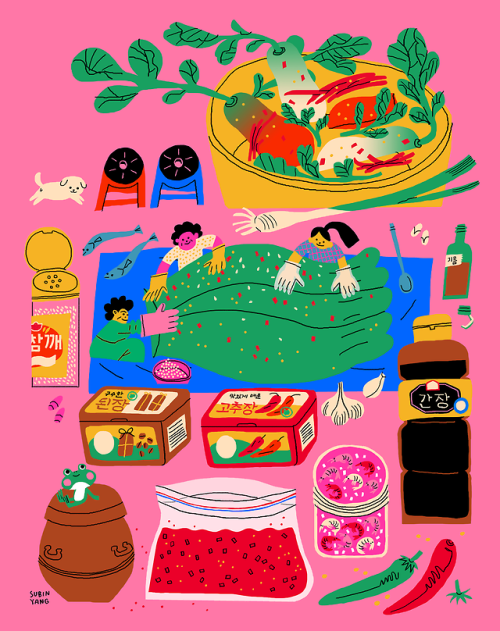 yangsubinie: Making kimchi is a family effort!