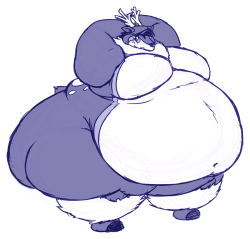 eddybelly:  Saw a ‘cune post Sawsbuck stuff and it reminded me I haven’t posted this winter Sawsbuck Eddy over here. so have this tubbolard full of obesity WINTER WEIGHT.