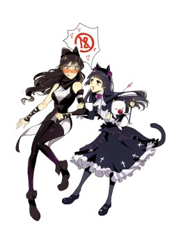 mrnocturne:Faunus!kuroneko and blake having an conversation.  Faunus!kuroneko is based on this fanfic.  Art belongs to kumafromtaiwan