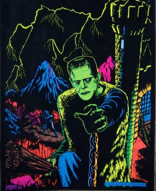ronaldcmerchant:1970′s Frankenstein black lite poster