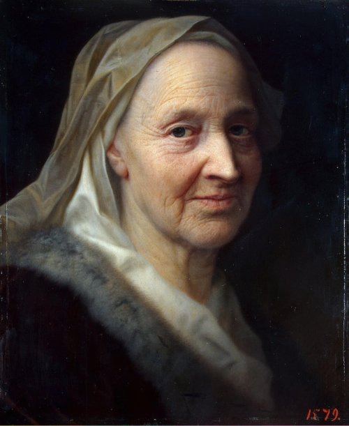 Balthasar Denner - Portrait of an old woman -  1720-1745