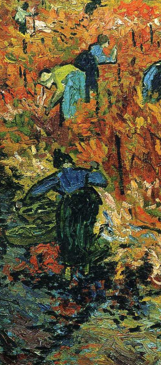 The Red Vineyard at Arles,(Detail) -  Vincent van Gogh  c.1888                 Dutch 1853-1890   