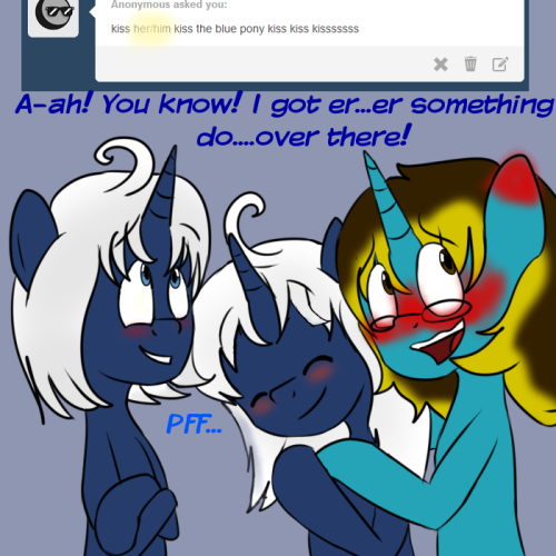 asksweetdisaster:  Y-yeah none of this here, BYE!! D: ((Featuring Lapiz x3))  X3! Eeeee~!
