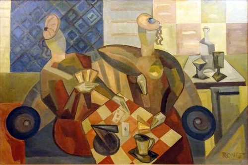 Elizabeth Ronget (Bon in Poland, active in France, 1886-1962)JOUEURS DE CARTES, ca. 1935