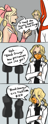 thecatprince:  BLOOD ORANGE I’m trying to drown my KLK finale sorrows with funny comics 
