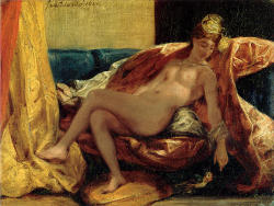 pleasinly:    Eugène Delacroix. Woman with a Parrot. 1827.  