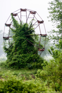 sixpenceee:  An abandoned ferris wheel taken by Kyle Telechan. This location is near Princeton, WV. It is the old Lake Shawnee Amusement Park. Check out my Facebook | Instagram | Scary Story Website