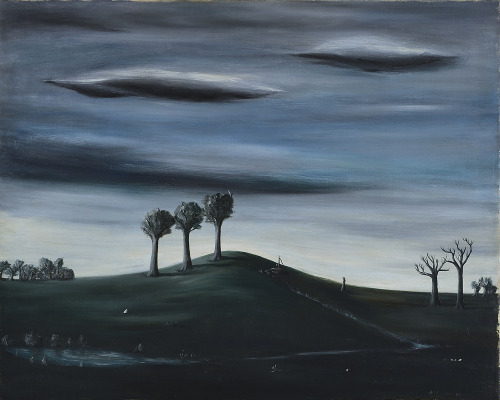 Gertrude Abercrombie (American, 1909-1977, b. Austin, TX, USA) - The Pump, 1938, Paintings: Oil on B