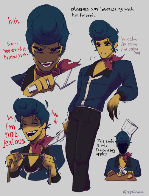 I Keep Thinking About The Design Of Yandere Wally, I Decided To Paint His Trousers Black, As Well As