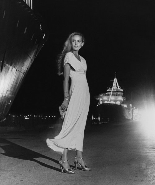 vogue:  In honor of Jerry Hall’s engagement to Rupert Murdoch …  See her 8 best moments in Vogue over the years.  Photographed by Helmut Newton, Vogue, January 1975 