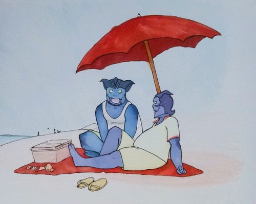 empersiannicole: Light Hearted Galra Week Day 1: Beach Day Morvok and Varkon catching up on a picnic