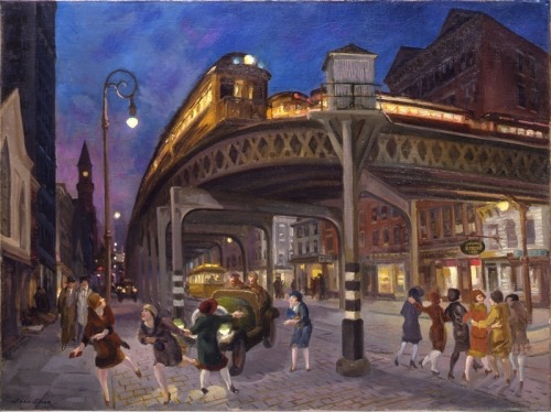Sixth Avenue Elevated on Third Street (1928) John French Sloan Oil on canvas