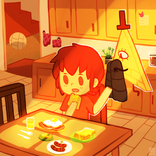 soupnido:AU where Bill takes care of Dipper like he was his adopted child.