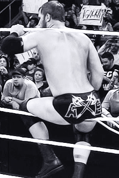 randiell:  this is specially for deanambr0ses ! i know that you loved the view  Damn that ass is eating up that middle ring rope! O.O