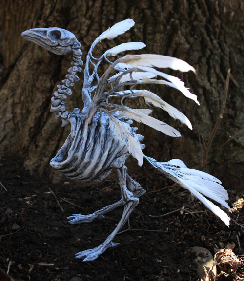 Solas, skeleton zombie bird sculpture. He was so fun to make! He is for sale on etsy here