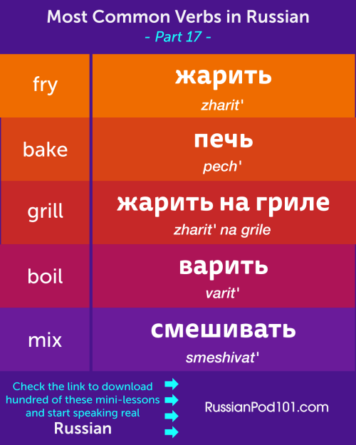 Verbs (Part 17) - Cooking Related Verbs in Russian! ♨️ PS: Learn Russian with the best FREE online r