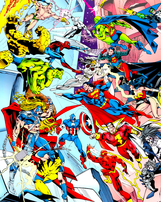 rockofeternity:  Marvel vs. DCClaudio Castellini (Pencils) Paul Neary (Inks) Gregory