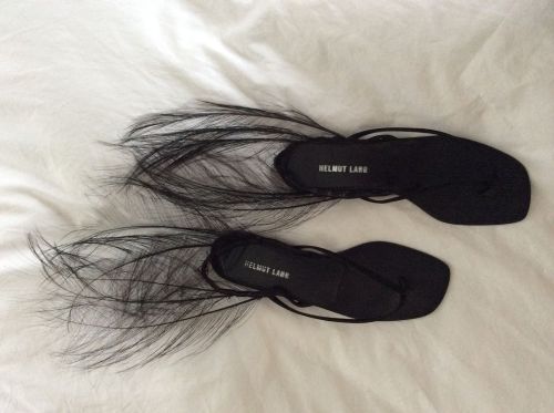 lacollectionneuse: feathered sandals (eu 39) • helmut langUS $125.00