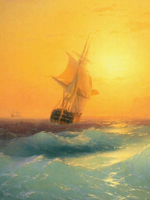 detailedart:Details of various affections for the sea and the ships, Ivan Aivazovsky, 1817-1900