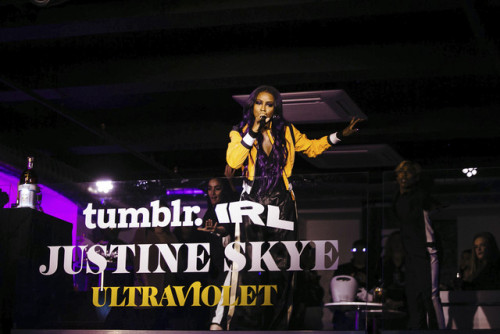  JUSTINE SKYE • TUMBLR IRL • NEW YORK, NY • 1/20/18Last night, Justine Skye (@ju
