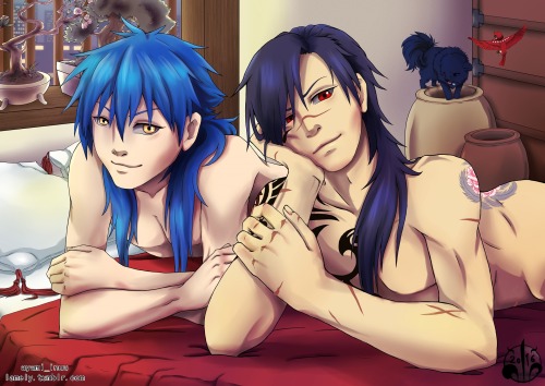 lamely:  DRAMAtical Murder - Aoba & Koujaku Finished it after a long time… yey~Processvideo: Par
