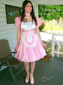 Nikki-E-Cd:  Overdue A Pretty Pink Satin Sissy Dress - And This One Is A Stunner!