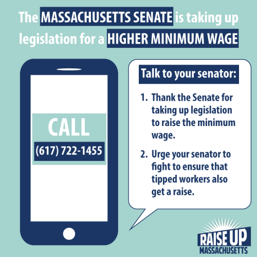 Attention MA followers!  On Tuesday, the Massachusetts Senate will take up a bill to raise