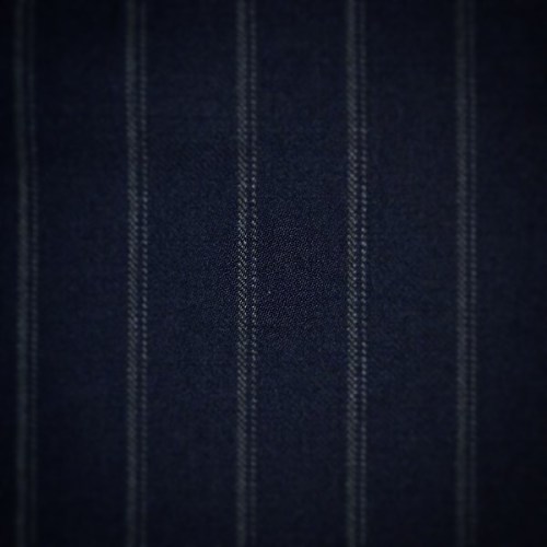 Dark Navy Blue Twin Stripe Super 110&rsquo;s Italian Suiting £19 PER METRE #yorkshirefabri