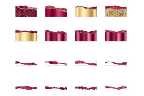 Burgundy Glam Tears - Graphic by Digital Curio 16 glam burgundy and gold digital images with foil an