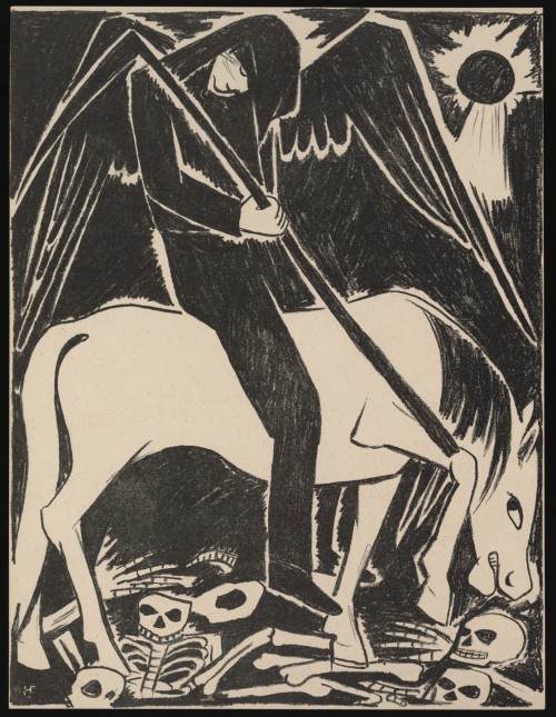 natalia-goncharova: Kon’ Bled (The Pale Horse) from Misticheskie obrazy voiny. 14 litografii (Mystic