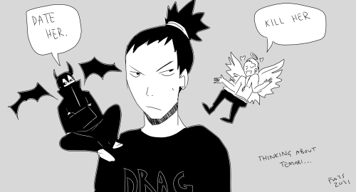 @kakuhidaweek Day 5 - Angel/Demon AU Shikamaru’s Shoulder Angels 