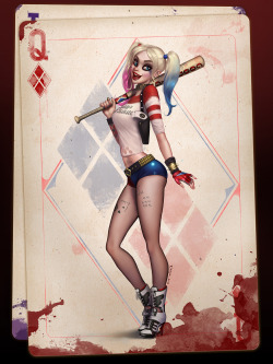 Thecomicartblog:  Queen Of Diamondsanother Margot Robbie Inspired Suicide Squad Harley