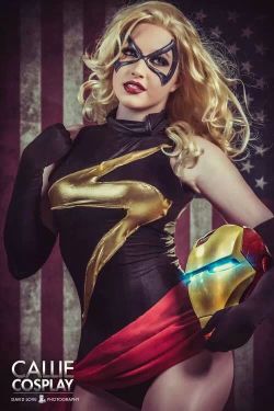 curvyandnerdy:  Callie Cosplay as Ms Marvel! 