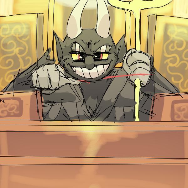 moochi-mirchancey:Cuphead x ace attorney