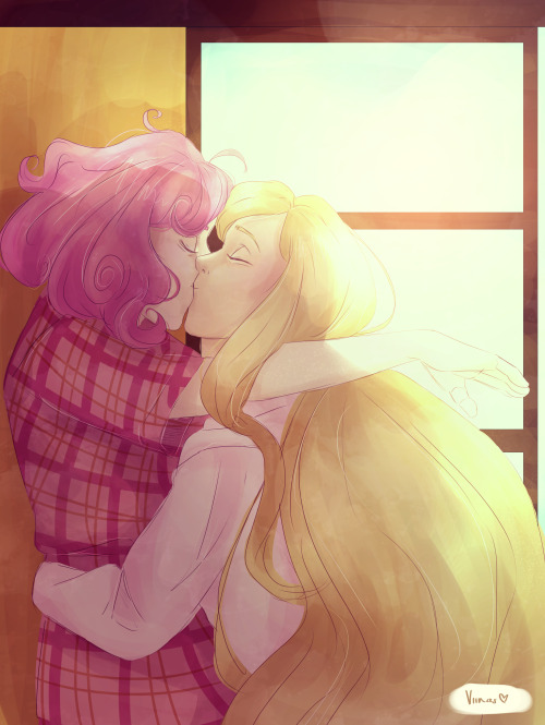 viinas:Bishamon pouts, which makes Kofuku laugh out loud, and then she kisses her. They kiss a great