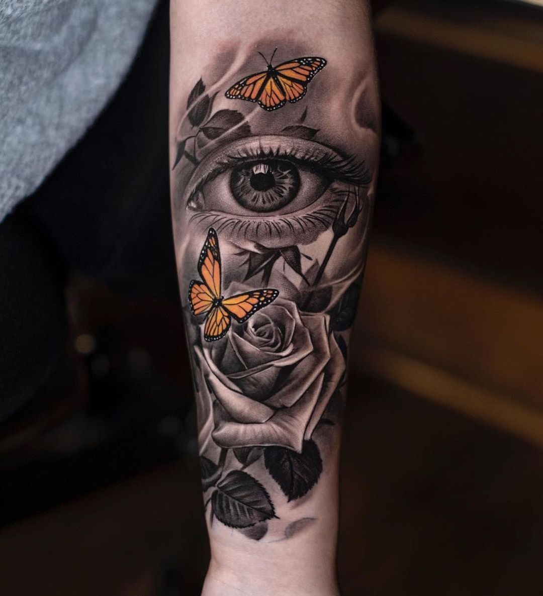 Butterfly but with eyes adapted a bit from my original painting 2nd  photo by me Olivia Hartranft Boston Street Tattoo  rtattoo