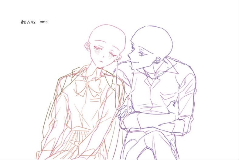 Anime Couple Drawing Base