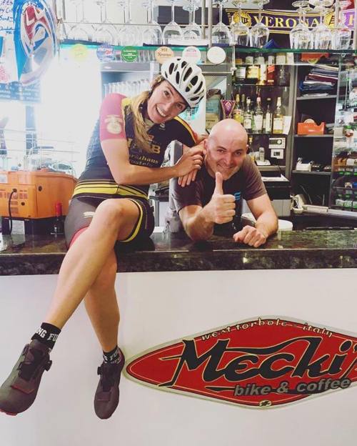 meckiswear:  F**king & Perfect barman! And lovely Meckis'diVa @caterinagiurato | #bikeandcoffee 