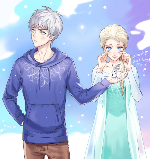 setsuna1111:  “Don’t cry Elsa” Jack x Elsa